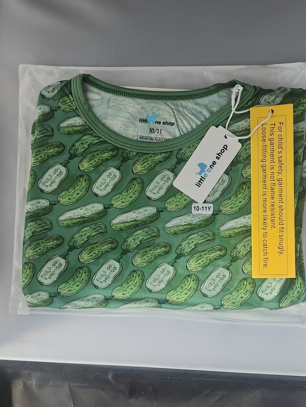 Little One Shop Kids' Green Pickle Print Matching Set - Crew Neck